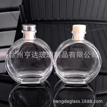 100ml smaržas pudele oblate apaļš bajonetes stikla aromterapijas pudeli crystal white materiāla kārtu, aromterapijas stikla pudele