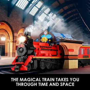 1068PCS Classic Tvaika Vilciena Modelis, Celtniecības Bloki, Burvju dzelzceļa Stacijas Ķieģeļi Radošo Plaukts Reklāmas Svētku Dāvanu Bērniem Rotaļlietas