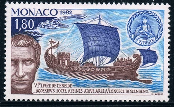1gb/Set Jaunu Monako Pasta Zīmogs 1982 Seno Romiešu Dzejnieks Virgil Jahtu Gravēšana Zīmogi MNH