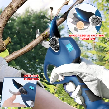 8604Pro 28mm LED ekrānu progresīva anti cirpšana rokas elektriskās zaru griezējs augļu koku atzarošana kuteris litija akumulators