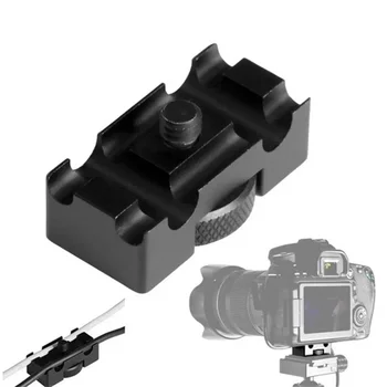 Alumīnija Sakausējuma Kameras Kabeļu Skava DSLR Kameras Digitālās USB Cable Lock Klipu Skava Aizsargs DSLR Video Būris Platformām L Plate