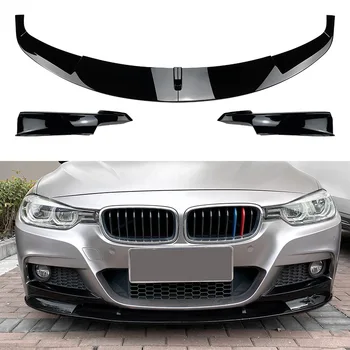 Automašīnas Priekšējā Bufera Lūpu Canards Body Kit, lai BMW 3. Sērijas F30 F31 M-Tech 320i 2013-2019 Oglekļa Paskaties Sadalītāja Difuzoru Piederumi