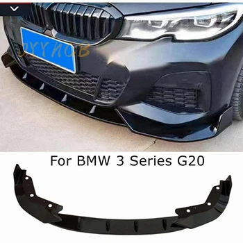 BMW 3 Sērijas G20 320i 330i Tuning 2019-2022 ABS Gloss black MP Style Priekšējais Bamperis Sadalītāja Lūpu Spoilers Difuzoru Aizsargs Ķermeņa