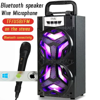 Caixa De Som 10W Karaoke Āra Pārnēsājamas Skaņas Skaļrunis Kastē Bezvadu Liels Mājas Kinozāles Bluetooth Puses Skaļruņi Ar Vadu Mikrofons