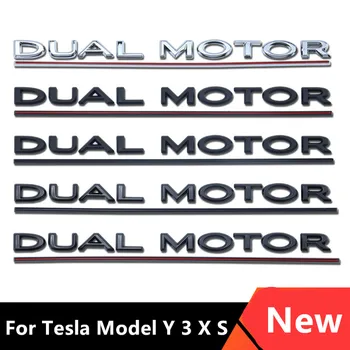 Dual mehānisko uzsvērts vēstulē žetons Par Tesla Model Y 3 X S Car Styling Augstas Veiktspējas Bagāžnieka nozīmīti, uzlīmi, Chrome black red