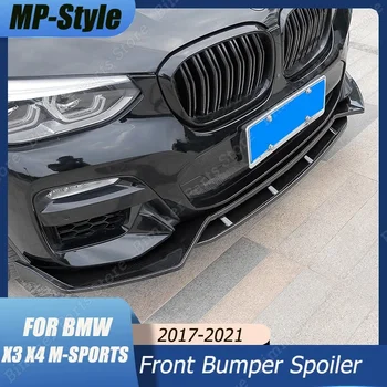 MP-Stila Automašīnas Priekšējo Buferi Sadalītāja Lūpu Body Kit, Lai BMW X3 X4 M40 M-sport Difuzoru Spoilers Vāka Aizsargs Deflektoru Lūpām 2017-2021