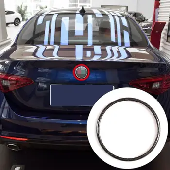 Nekustamā Oglekļa Šķiedras Auto Aizmugures Logo Emblēma Gredzens Melns Vāciņš Der Alfa Romeo Giulia Stelvio 2020-2022