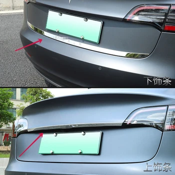 Par Tesla Model 3 Automašīnas Bagāžnieka Pārsegs Automašīnas Durvju Aizsargs Pretnodiluma Plāksnes Polsteri, Apdares Piederumi Chrome Stils Uzlīmes Apdare