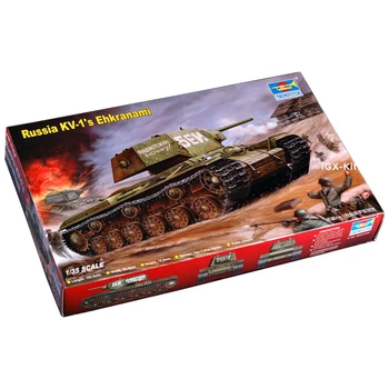 Trompetists 00357 1/35 krievijas KV1 KV-1 Ehkranami Smagais Tanks, Bērnu Dāvanu Militāro Rotaļlietu Plastmasas Montāžas Ēkas Modelis, Komplekts