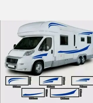 X2 Pusē KEMPERU SVĪTRAS - Camper Van Horsebox Caravan RV Uzlīmes Sticke